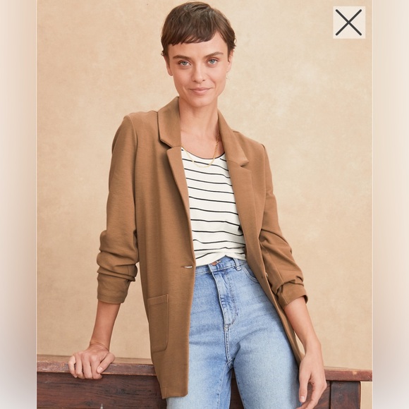 Garnet Hill Knit Relaxed Blazer, Size L - Picture 1 of 9